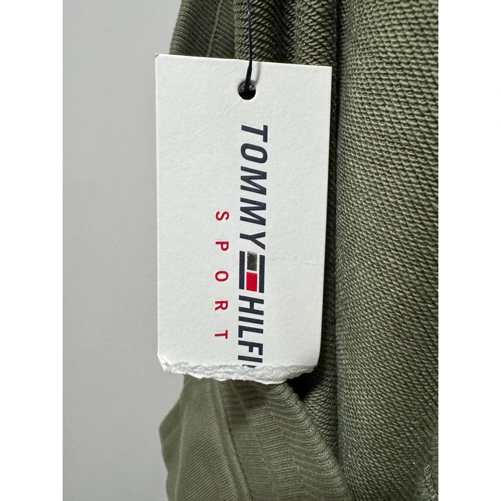 Tommy Hilfiger Sport Mens Olive Green Logo Tape Jogger Sweatpants Small NWT